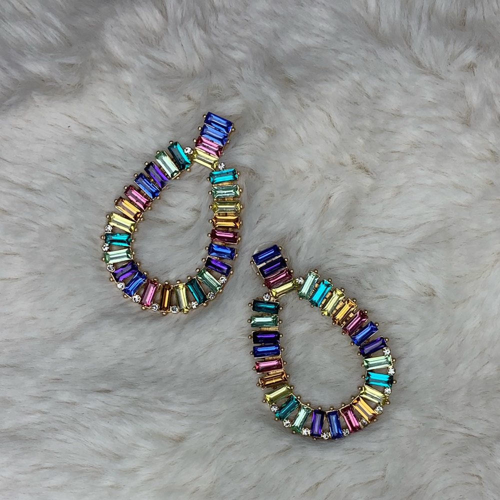 Multicolor stone earrings